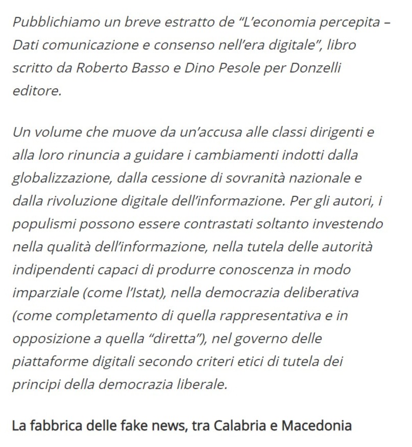 Screenshot of La base delle fake news_ le persone cercano gratificazioni, anche quando si informano - Formiche.net